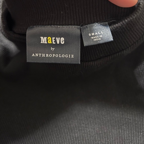 Anthropologie Maeve Black Short Sleeve Mock Neck Sweater - Picture 4 of 10